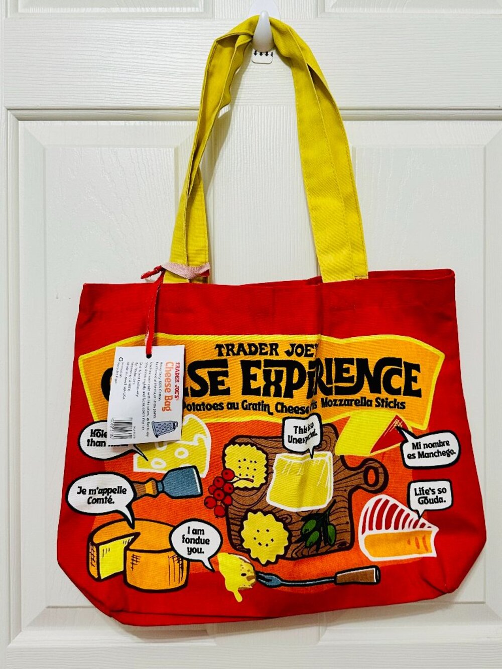 VIRAL TIKTOK TRADER JOE'S LARGE CHEESE EXPERIENCE CANVAS REUSABLE TOTE UNISEX